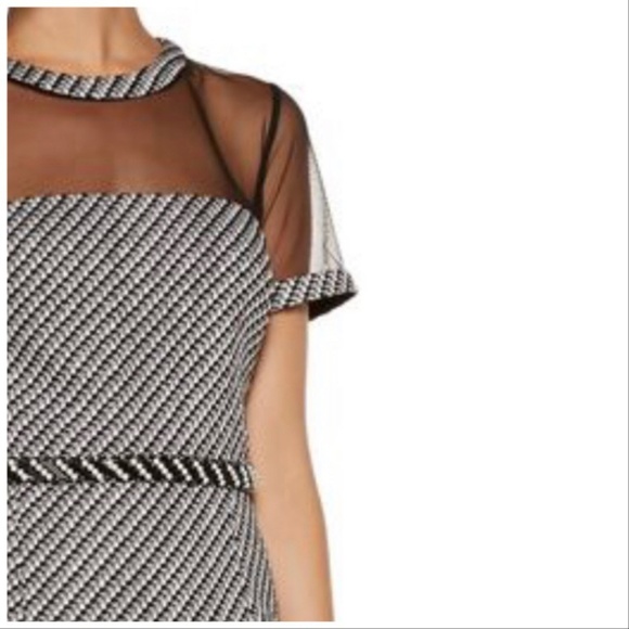 Mikael Aghal Tulle Panelled Embellished Tweed Dres - Picture 2 of 4